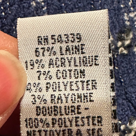 Talbots Vintage Blue,White,Black plaid Midi Skirt SZ 12 Zip In Back Closure. - Picture 10 of 12